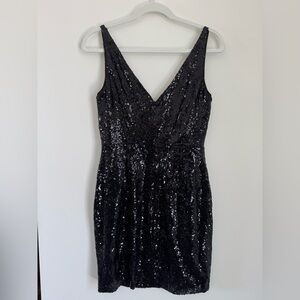 Lulu's Black Sequin Mini Dress